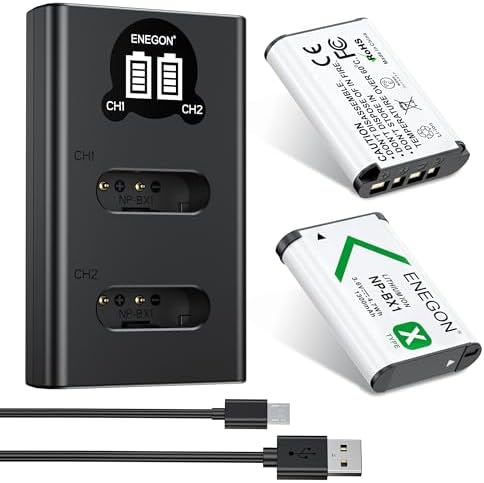 Batterie NP-FE1 Per Sony (2 Pezzi) + Caricabatterie Doppio USB, 950mAh, Con Cavo Micro USB, Compatibili DSC-T7, DSC-P3, P5, P7, P9, P10 - 3