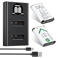 ENEGON Akku NP-BX1 (1300mAh 2-Pack) und LCD-Ladegerät passend für Sony NP-BX1 und Sony ZV-1, Cyber-Shot DSC-RX100, DSC-RX100 II/III/M4/M5/M6/M7/Ⅳ/Ⅴ/Ⅵ/Ⅵ/Ⅶ/VA, DSC-RX100M II, HDR-CX405