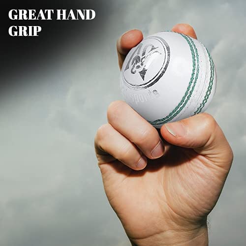 image for MARIB Junior Cricket Ball- 4 Pieces School Youth Leather Hard Balls We
