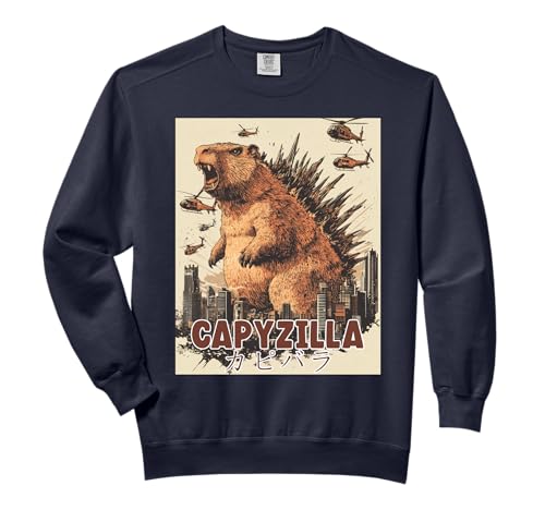 Capyzilla | Funny Capybara Graphic | cool Rodent Capybara Comfort Colors Adult Sweatshirt