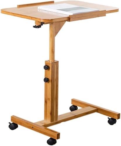 MYUYEE Notebook Computer Desk, Height Adjustable Mobile Laptop Stand Desk Rolling Cart, Multifunction Workstation