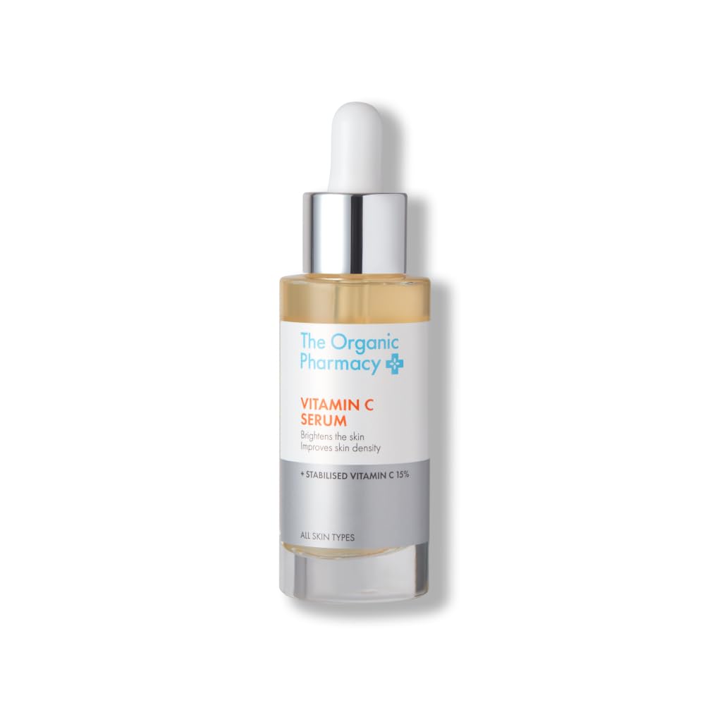 The Organic Pharmacy Vitamin C Serum 30ml, 15% Stabilised Vitamin C, Brightens and Moisturises skin, Anti-aging