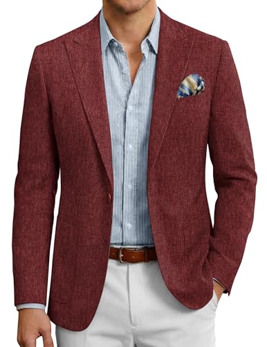 COOFANDY Men's Casual Blazer Slim Fit Sports Coat One Button Business Retro Suit Jackets for Wedding Party