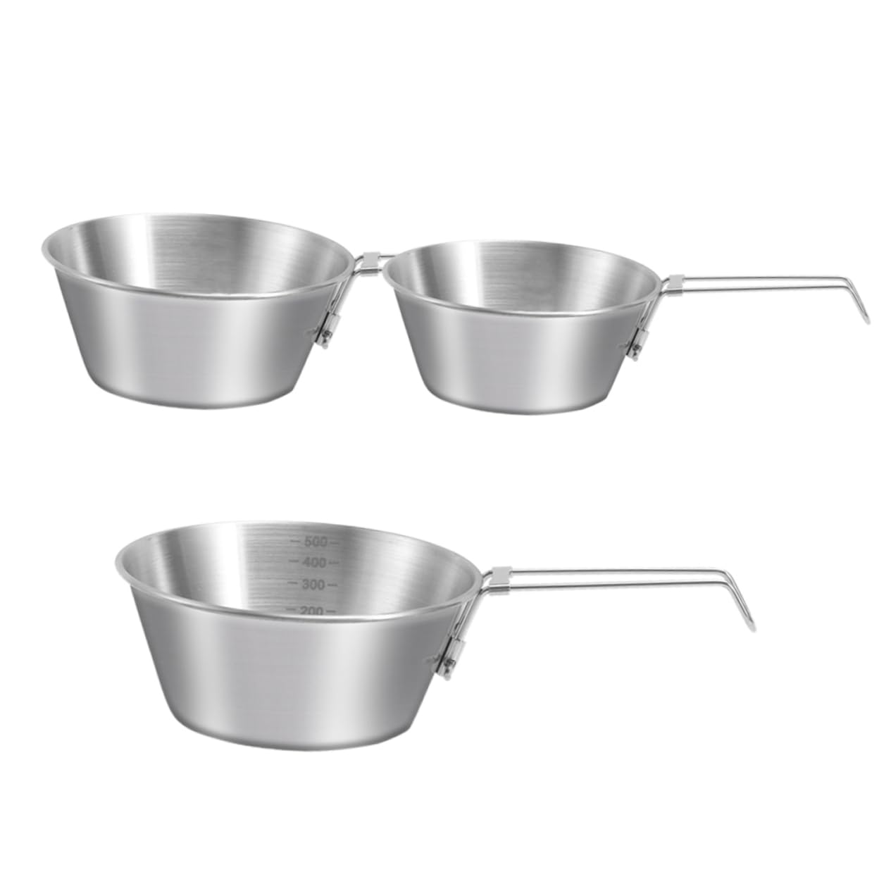 Toyvian 2 ensembles Bol Pliable En Acier Inoxydable Vaisselle De Camping Pliable Randonnée Portable Empilable Cuisine Camping Pliable Extérieur Compact Ustensiles 3 pièces * 2