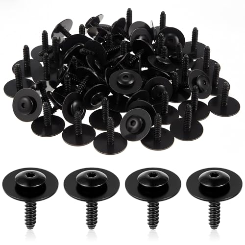 Image of 50 Pcs Fender Liner Screws Compatible with Gm 11548270, Wheel Splash Shield Bumper Cover Fastener Kit Replacement Bolt Screws for Inner Fender Air Deflector Grille Panel Automotive Repair Clips