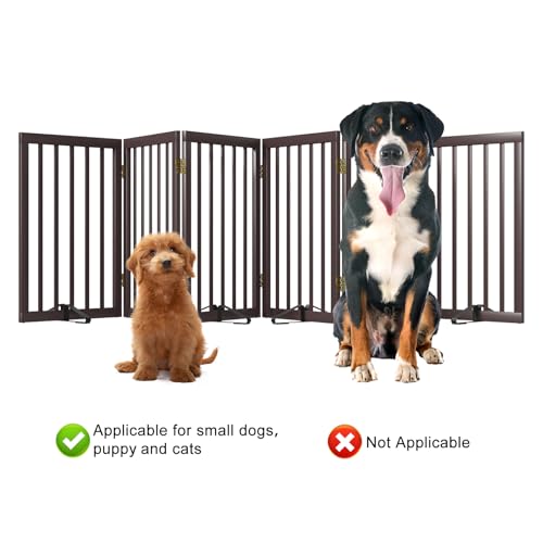 Mino Kesper Dog Gates for The House Doorways Extra Wide 110 Inches Wood Freestanding Pet Gates for Dogs Indoor Fence with Support Stands - Thumbnail 6