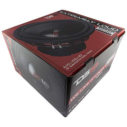 Ds18 Exl-X15.4D Subwoofer In Black - 15" Speaker, 2,500 Max Power, 1,250 Rms Power, Fiber Glass Dust Cap, Red Aluminum Frame, Dual Voice Coil 4+4 Ohm Impedance, Treated Rubber Edge (1 Speaker) #TOP6