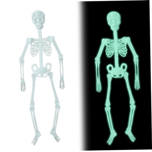 AZIDWERYQ Esqueleto Que Brilla en la Oscuridad Esqueleto de Halloween de 59, 06 Pulgadas Tamaño Natural Colgante Luminoso de Cuerpo Completo para Decoraciones de Halloween de casa encantada Luminoso