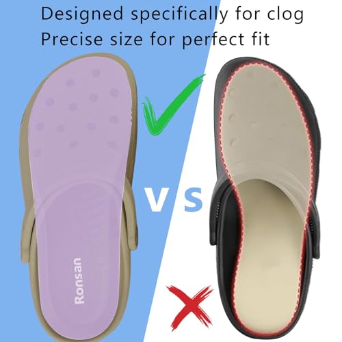 Image of Ronsan Shoe Insoles of Clog Garden Shoes, Extra Wide Barefoot Shoe Inserts Pads for Nurse Shoes, Garden Work Sandals, Thin Replacement Insoles for Women 10 / Men Size 8, Pink