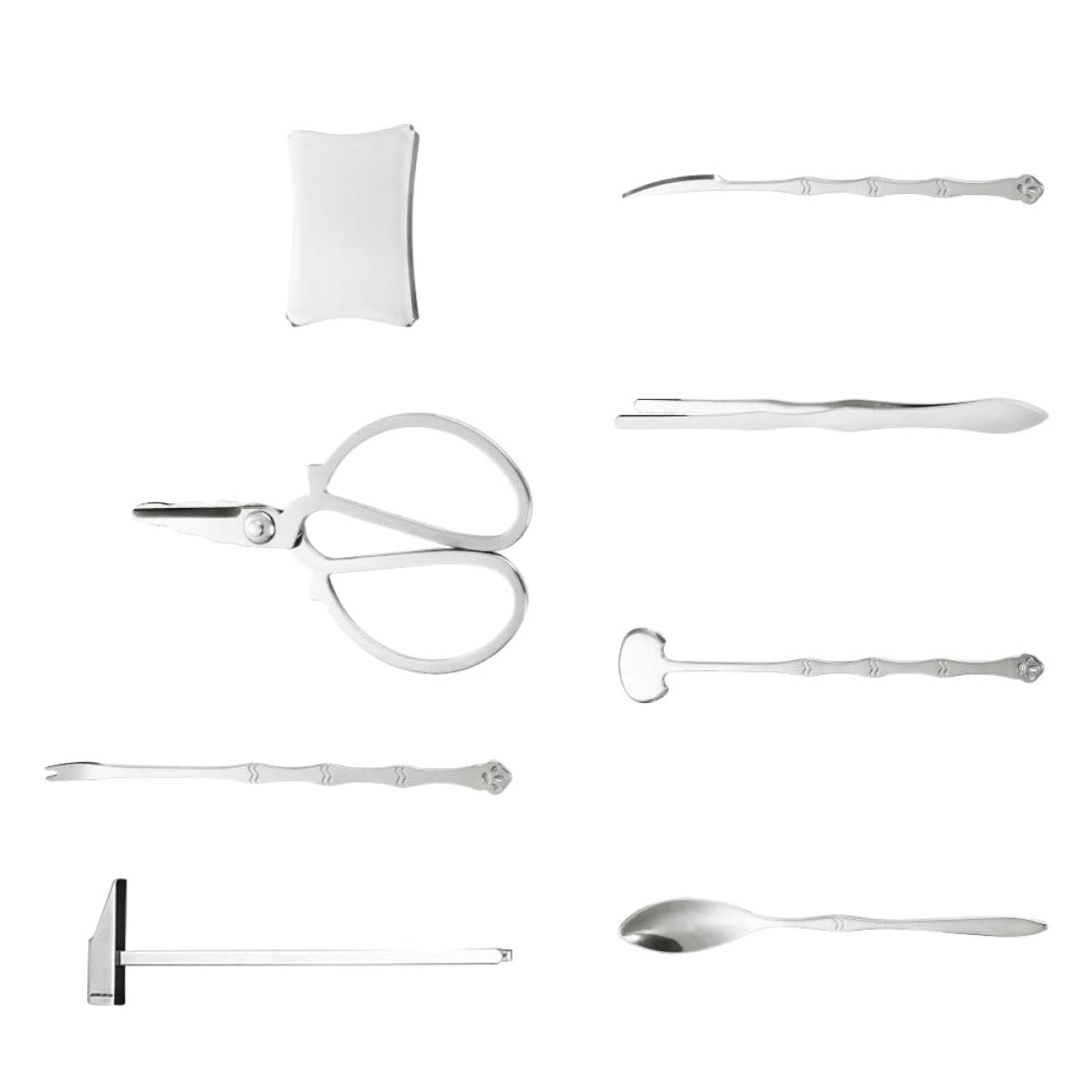 Juego de herramientas de langosta, kit de utensilios de acero inoxidable de 8 piezas con mazos, tijeras, deveiners, abrazaderas y tenedores para una fácil preparación y alimentación de mariscos