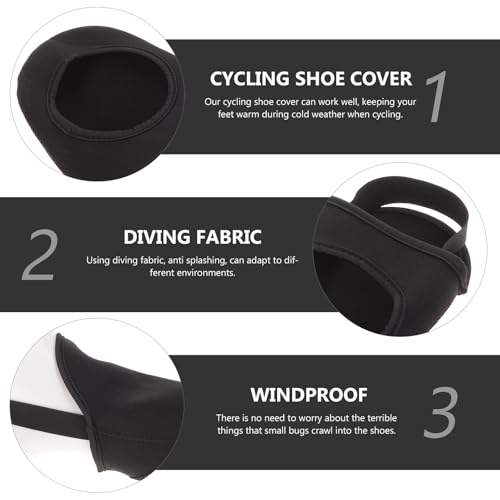 Cubiertas para la punta del calzado para ciclismo ABOOFAN, 2 piezas, impermeables y cortaviento, protectoras para zapatos de bicicleta para hombres y mujeres, para uso en invierno miniatura 3