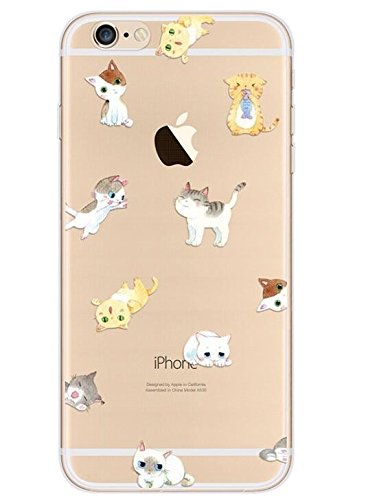 iPhone 6 PLUS/6S Plus Case (5.5 inch),Blingy's Cats and Stuff Style Printed Flexible Soft Transparent Rubber TPU Case for iPhone 6 Plus/6S Plus (Cat Group)