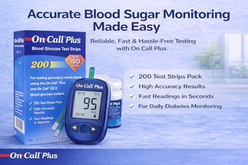 Image of On Call Plus Blood Glucose Test Strips 200 Strips Glucometer Strip