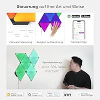 Nanoleaf Shapes Ultra Black Triangle Starter Kit, 9 Smarten Dreieckigen LED Panels RGBW - Modulare WLAN 16 Mio Farben Wandleuchte, Musik & Bildschirm Sync, Funktioniert mit Alexa Google Apple – Ansicht 6