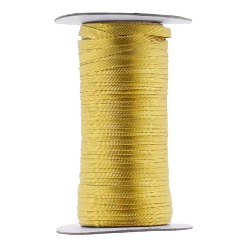 Mandala Crafts Double Fold Bias Tape for Sewing - 55 Yds Metallic Gold Bias Binding Tape - 1/4 Inch Hem Quilt Binding - Fabric Piping