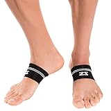 Zensah Arch Supports - Relieve Plantar Fasciitis, Heel Pain, Compression Foot Sleeves, Medium, Black, Pair