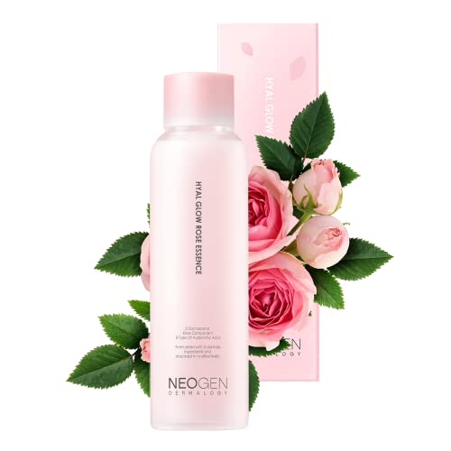 DERMALOGY by NEOGENLAB Hyal Glow Rose Essence - Hydrating Essence with 74% of Damask Rose Water Damask Rose Flower Oil & Damask Rose Extract 160ml   5.41 oz