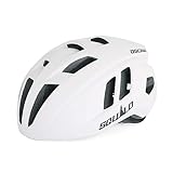 SQUALO Oscar Bike Helmet for Men Women, Aerodynamic Bicycle Helmets with Adjustment Dial Unisex Adults Cycling Helmet for Mountain Road Triathlon Biker (Large (22.83-24.41 inches), White)