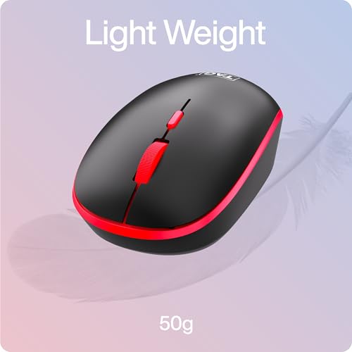 Image of TAG WM500 Black /Red Wireless Mouse, 2.4GHz USB Receiver, Dedicated DPI Button (800 /1200 /1600), 4 Buttons, Ambidextrous & Light, Power-Saving, 10m Range, 1x AA Battery, Supports Windows /Mac /Linux /iOS