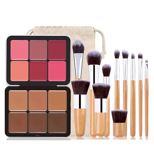 Palette maquillage 12 couleurs Carla Secret avec 11 pinceaux contouring et blush Joyeee