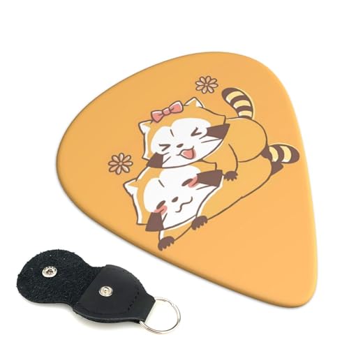 プラスチックピック かわいい漫画エレキギターピック ラスカル Abs素材 エレクトリック アコースティック 弦楽器 初心者 トライアングル ピック 6枚セット 0.71mm