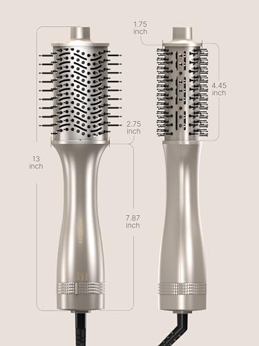 Image of PRITECH One-Step Volumizer Blow Out Brush Dryer,1200W Ionic Daily Styling | 4-in-1 Ionic Hot Air Styler,Fast Drying,Ceramic Anti-Frizz Professional Blowout Brush for Women,All Hair Type,Champagne Gold