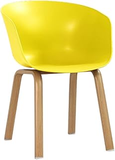 Comfortable Chair Simple Lounge Dining Chair with Iron legs, Ergonomically Designed PP Plastic Side Chair,Coffee Armrest Chair,for Office/Reception/Living Room/Patio/Terrace/Kitchen Leisure Chair