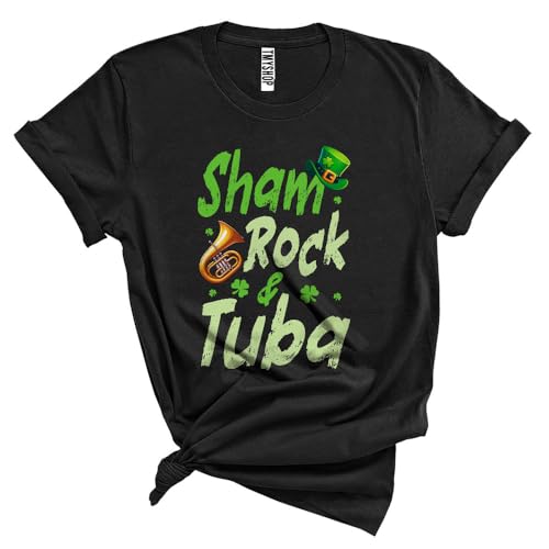 Shamrock and Tuba, Wonderful St. Patrick's Day Musical Instruments Player, Family Group Unisex T-Shirt