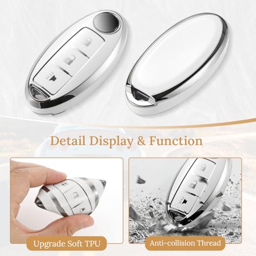 Image of Key Fob Cover for Nissan, Silver Polished Carabiner