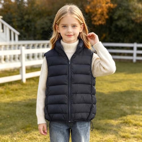 Girls Puffer Vest Quilted Stand Collar Zipper Sleeveless Warm Winter Vest - image 3