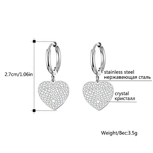 Orecchino a cerchio a forma di cuore per donna