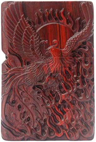 Natural Huanghuali Rosewood Carving Lighter Outer Casing for Zippo Module (Mahakala Wrathful Deity)