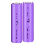 QOJH 3.7volt 18650 Rechargeable Battery Li-ion Battery, 18650 Flat top Real Capacity 2000mAh for Headlamp, LED Flashlight, Solar Lights, Remote Control Toy, Mini Fans etc (Purple)