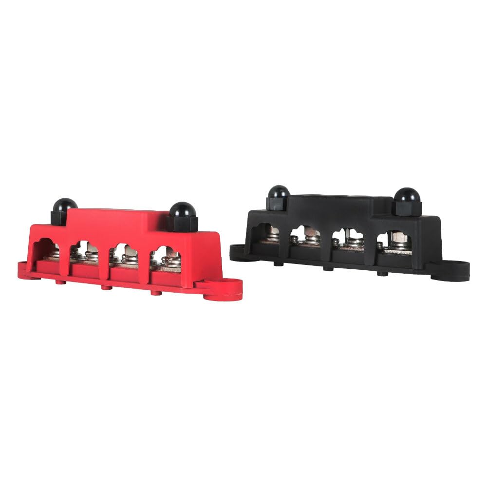Unused 4 Post Busbar Bus Bar Power Distribution 12V 250A 5/16" Red &amp; Black Pair Genuine OEM Replacement Part