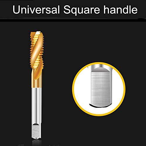 Rocaris 9 Pack Of M2 M2.5 M3 M4 M5 M6 M8 M10 M12 Titanium Coated Hss Spiral Flute Metric Taps Set #TOP2