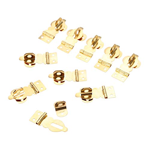Image of 10Pcs Antique Box Latch Clasps Brass Jewelry Box Padlock Hasp Locked Wooden Wine Gift Box Handbag Buckle 27 * 19mm