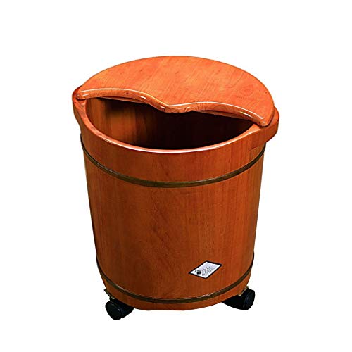 Spa de pies de madera sólido con tapa y masaje