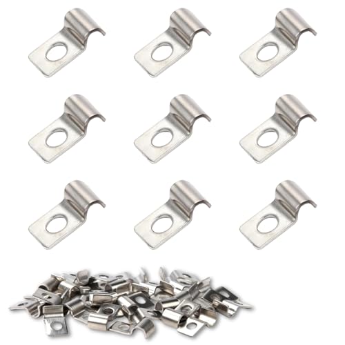eupdd 60 Pezzi U-Fascette Stringitubo Acciaio Inox Ø6mm: Cavallotti per Tubi Tondi M6, per il Fissaggio di Cavi, Tubi, Tubo Pvc, Clip Fermacavi in Acciaio, Collari per Tubi