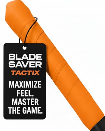 BLADE SAVER Tactix Ice Hockey Stick Grip | Reusable Hockey Grip Tape Alternative | Durable Wrapped Design & Comfortable Feel | Fits Senior & Intermediate Sticks | Protects Gloves (Blaze Orange)