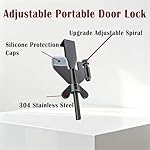 1 Adjustable Portable Door Lock with 1 Door Stop Alarm with 120dB Siren Door Stop for Travelers Security, Prevent Unauthorized Entry, Door Stoppers Security for Home & Travel Bedrooms - Image 4