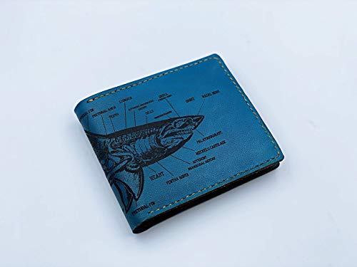 Unik4Art - Shark Anatomy Leather Handmade Men's Wallet, Personalized Bifold Wallet For Men, Christmas Gift Idea For Him 2020 #TOP1