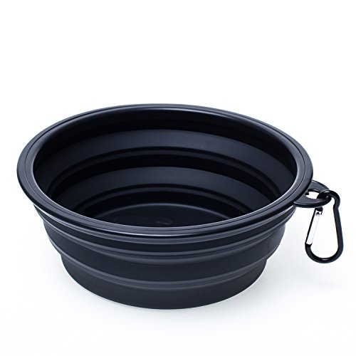 Large Collapsible Dog Bowl, Travel Dog Bowl for Small to Large Dogs（Black）