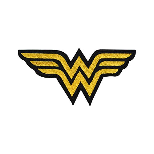 LUQI Parche bordado con logotipo de Wonder Woman para planchar y coser en ropa, camisas, jeans, etc., 9,8 x 4,6 cm