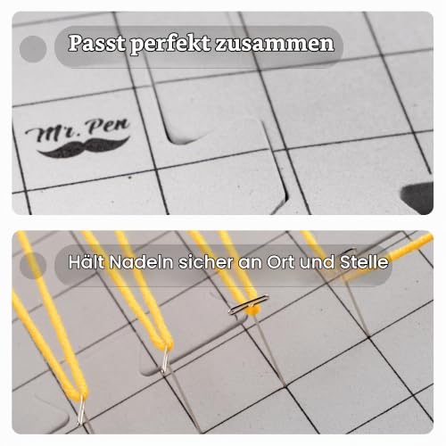 Mr. Pen Blocking Mats, 4er-Pack, 12x12 Zoll, mit 50 T-Pins, für Stricken und Häkeln – Bild 7
