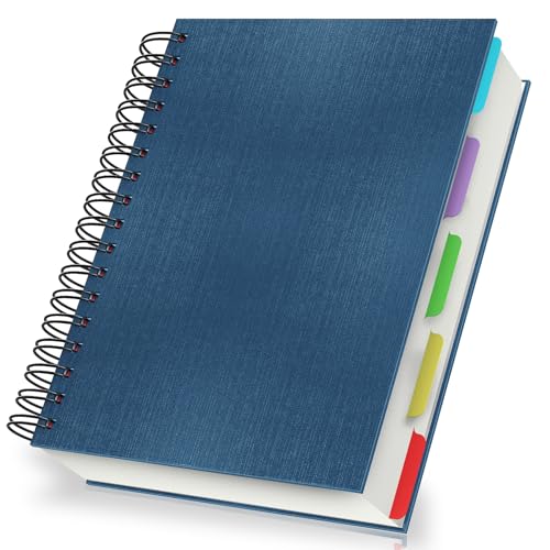 Yarotm Cahier Ligné A5 - Carnet Spirale Bleu Royal - 240 Pages Bloc Note A5-100g/m² Papier Carnet Ligné - Notebook A5 Couverture Rigide 14x21cm - Carnet de Voyage Cahier Journal