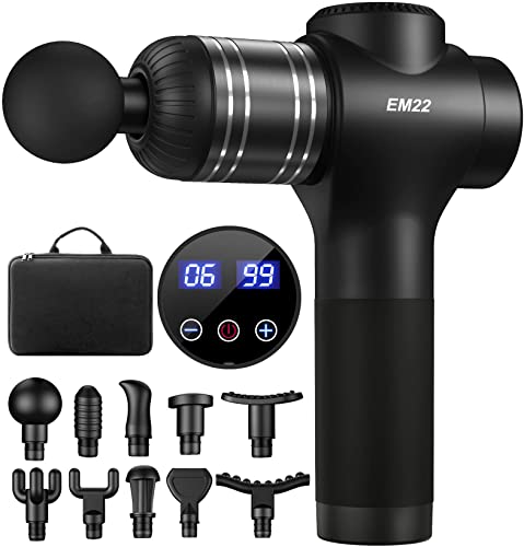 RAEMAO Massage Gun, Upgraded Deep Tissue Muscle Massager Percussion Massage Gun for Athletes