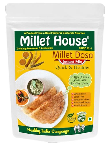 Millet House Instant Millets Dosa Mix | 100% Organic Natural Healthy Millets Dosa Instant Mix | Certified Ready to Use Millet Dose Mixing | Millet Mix Quick Dosa (Pack of 1, 400 Grams)