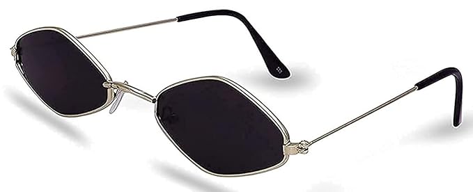 Sheomy Unisex Combo offer pack of 4 shades glasses White Black Candy MC stan Rectangle Retro Vintage Narrow Sunglasses Women and Men Small Narrow Square Sun Glasses Combo offer pack of candy MC stan