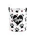 Personalized Red Heart Paws Laundry Basket with Name Text Waterproof Bedroom Living Room Storage Basket