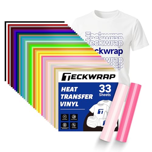TECKWRAP heat transfer vinyl 33 sheets 12"x12" for iron-on projects